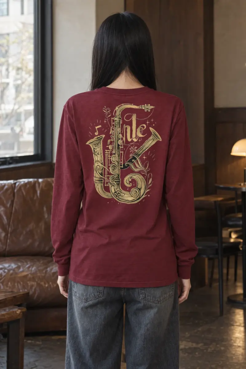 "Ornate Jazz Saxophones" Unisex Longsleeve T-shirt | Gildan 2400