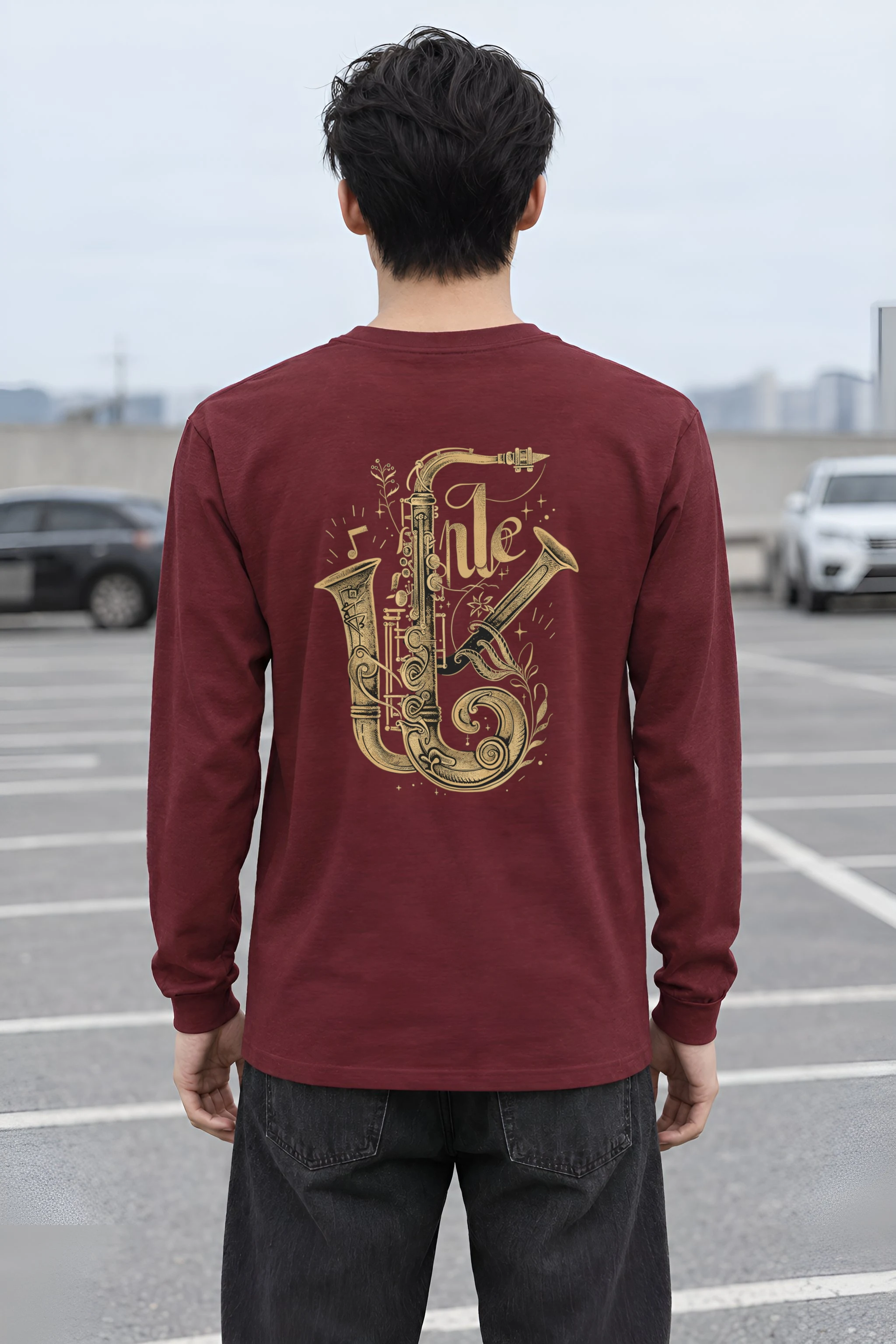 "Ornate Jazz Saxophones" Unisex Longsleeve T-shirt