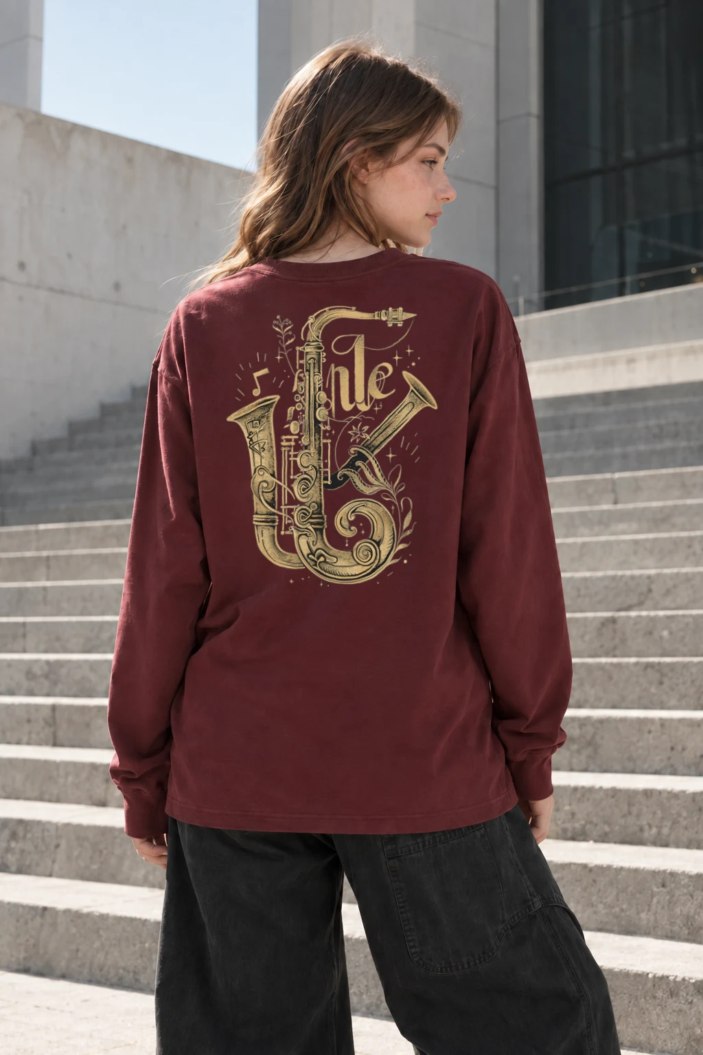 "Ornate Jazz Saxophones" Unisex Longsleeve T-shirt | Gildan 2400