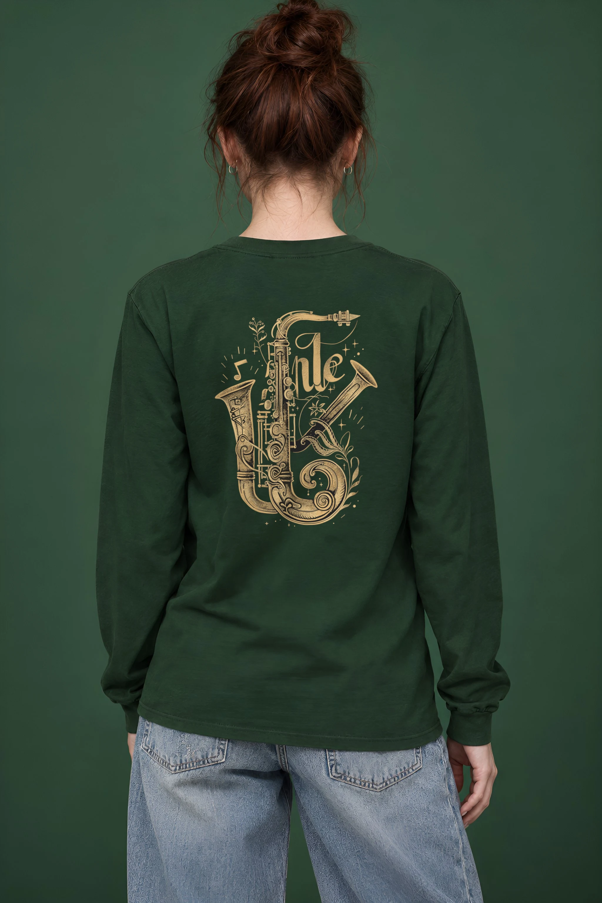 "Ornate Jazz Saxophones" Unisex Longsleeve T-shirt