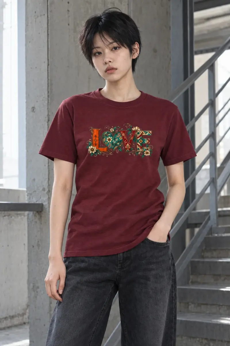 "Ornate Love Heart" Heavyweight Unisex Crewneck T-shirt