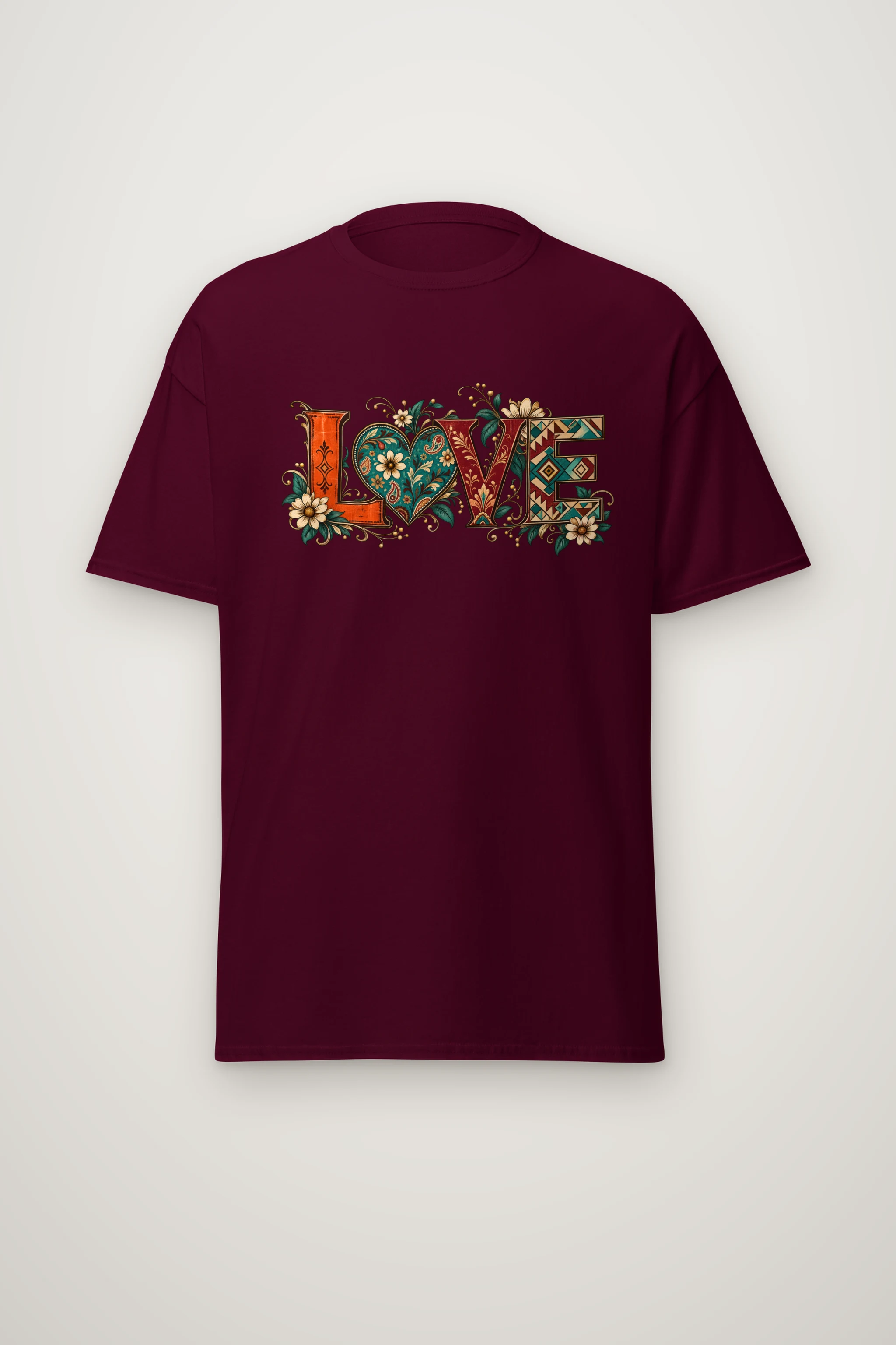 "Ornate Love Heart" Heavyweight Unisex Crewneck T-shirt