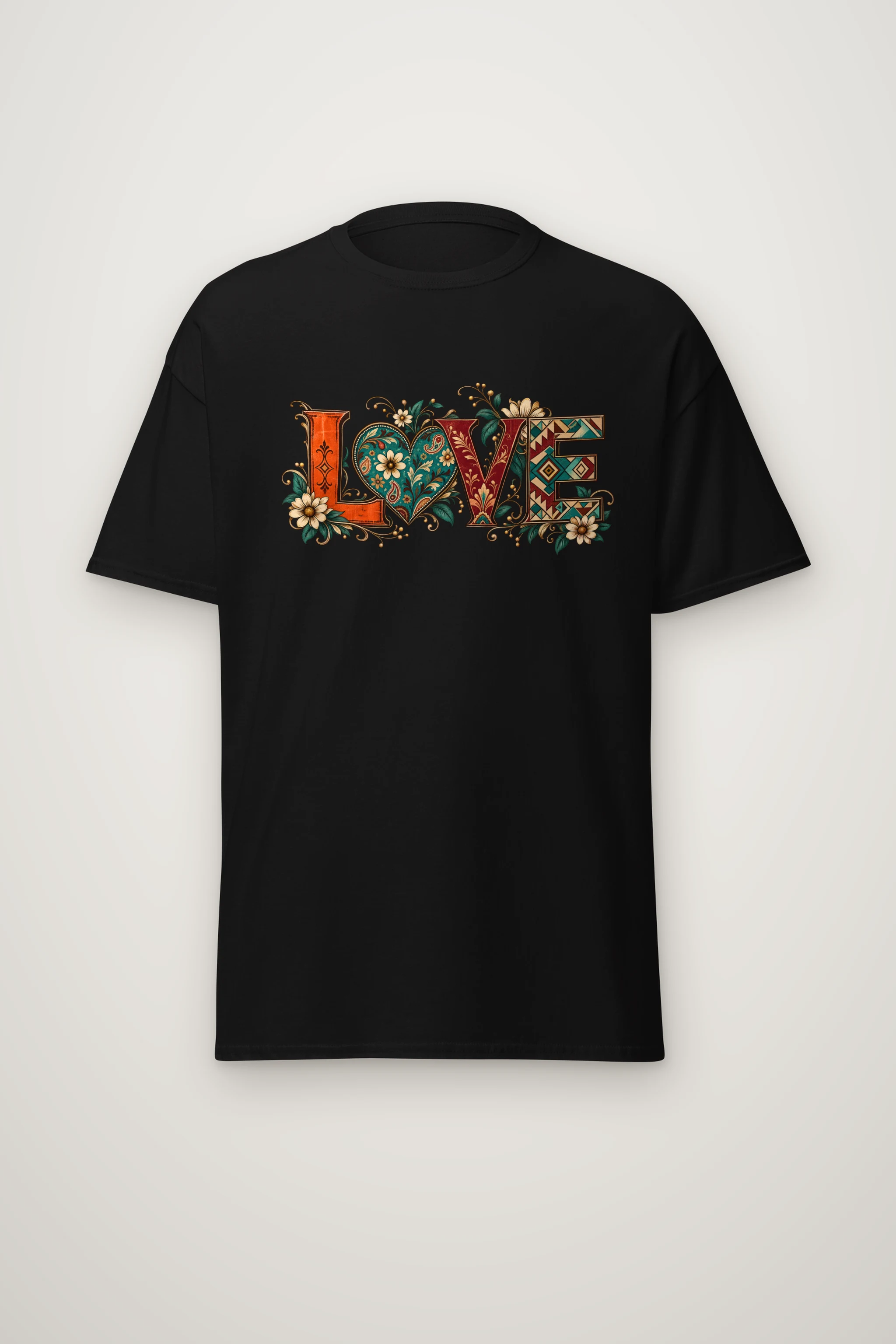 "Ornate Love Heart" Heavyweight Unisex Crewneck T-shirt