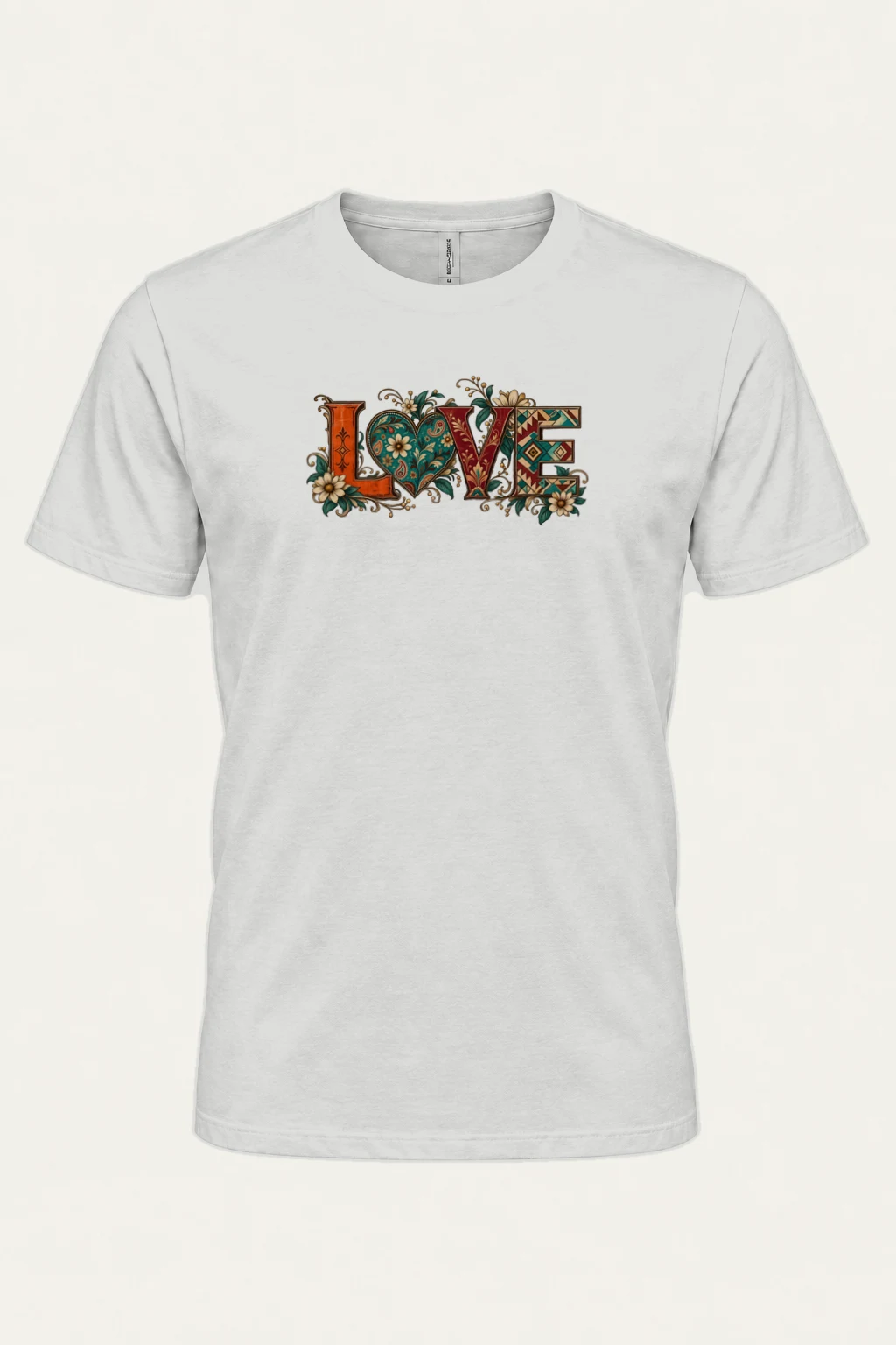 "Ornate Love Heart" Heavyweight Unisex Crewneck T-shirt | Gildan 5000