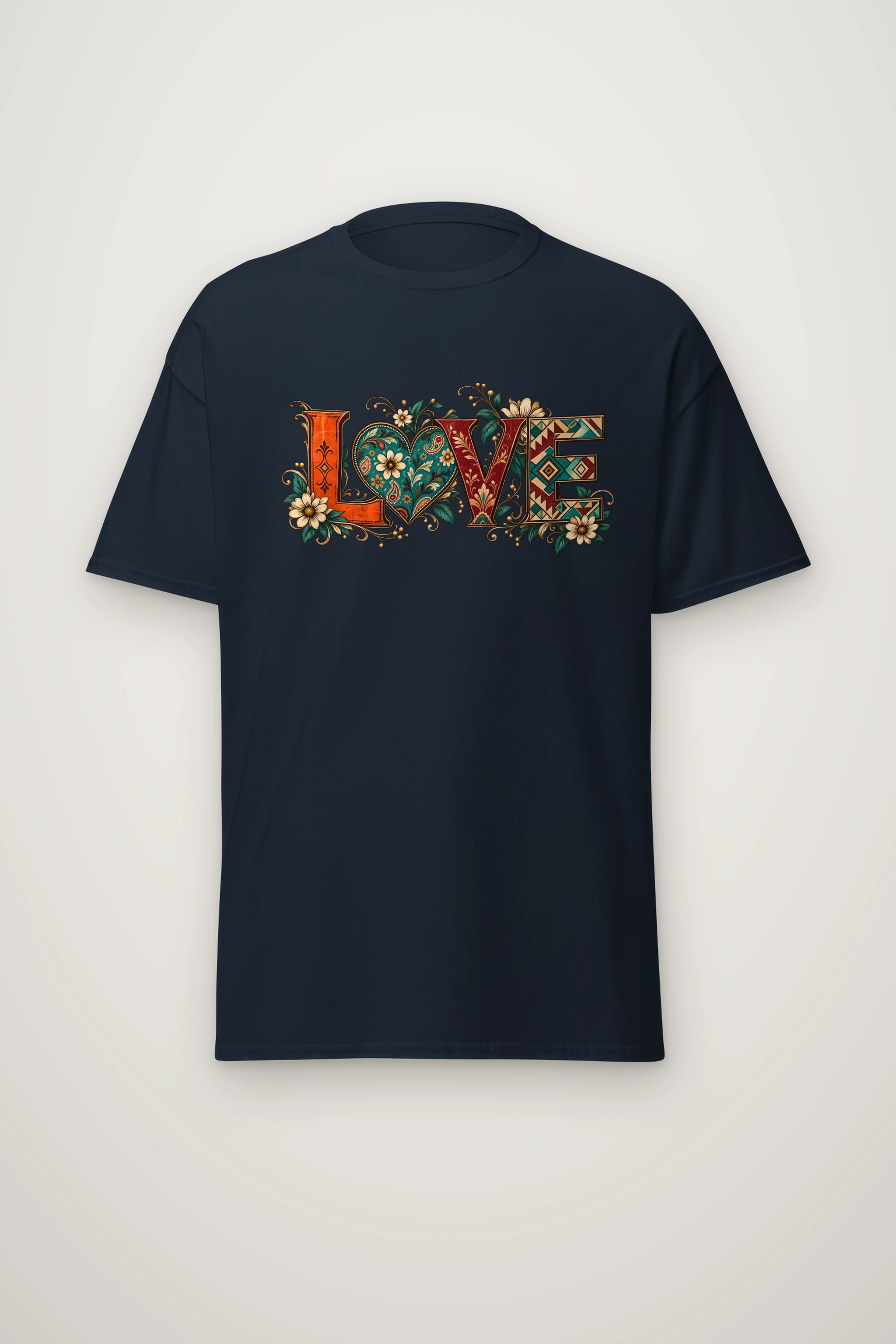 "Ornate Love Heart" Heavyweight Unisex Crewneck T-shirt