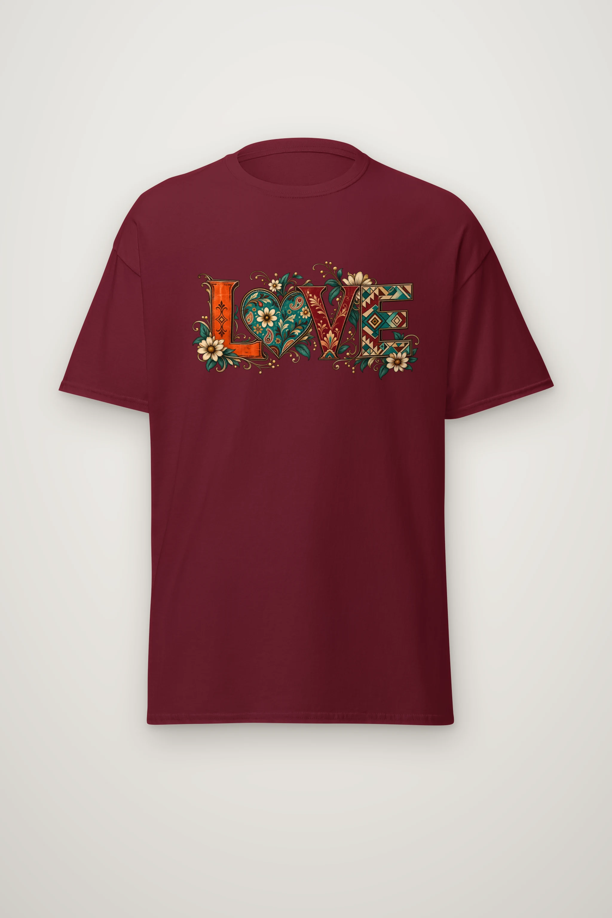 "Ornate Love Heart" Heavyweight Unisex Crewneck T-shirt