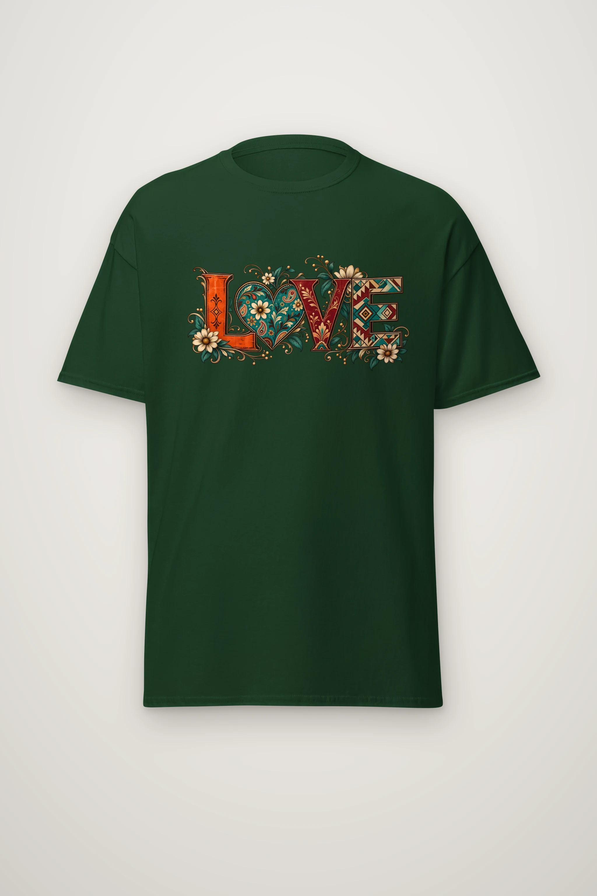 "Ornate Love Heart" Heavyweight Unisex Crewneck T-shirt