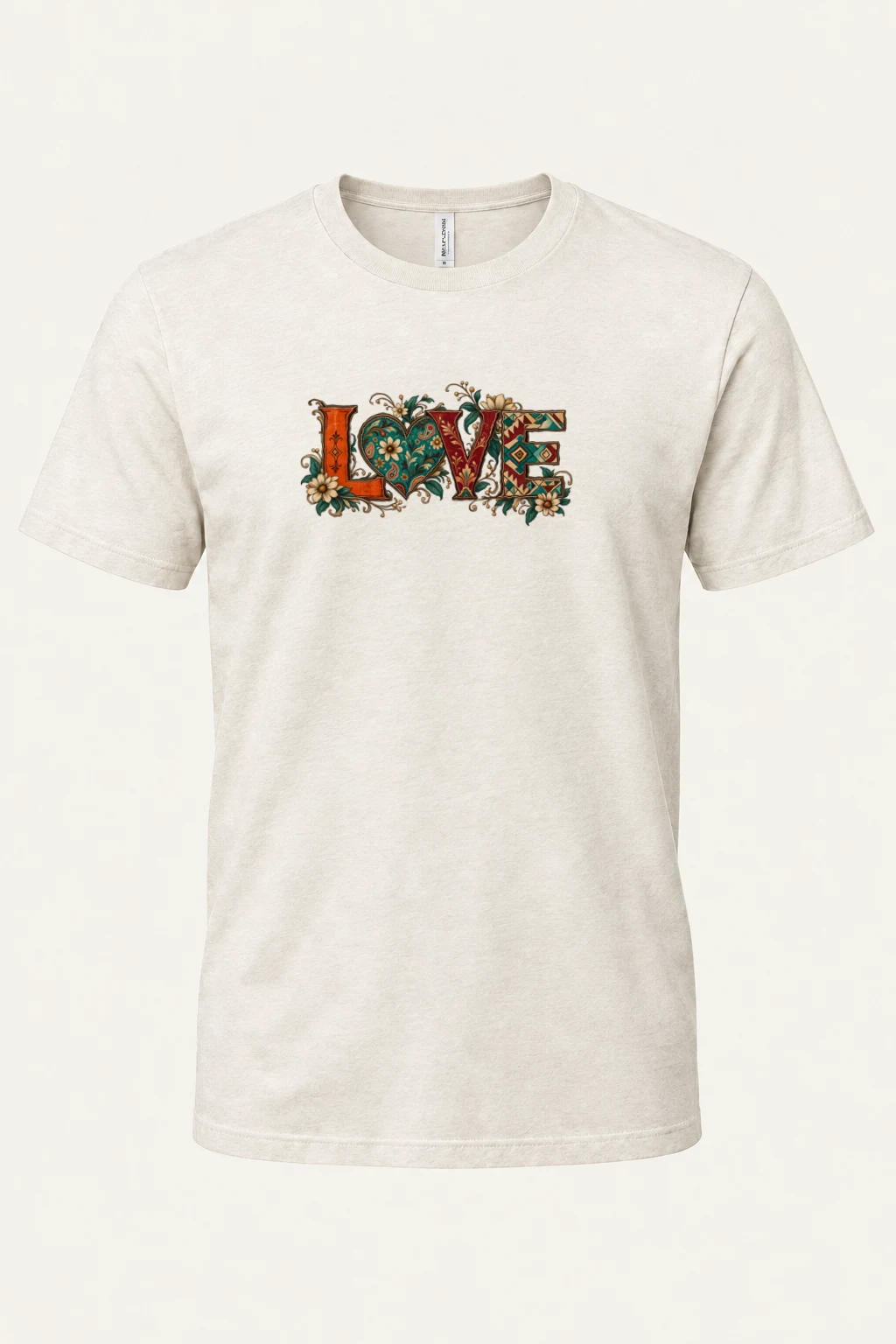 "Ornate Love Heart" Heavyweight Unisex Crewneck T-shirt | Gildan 5000