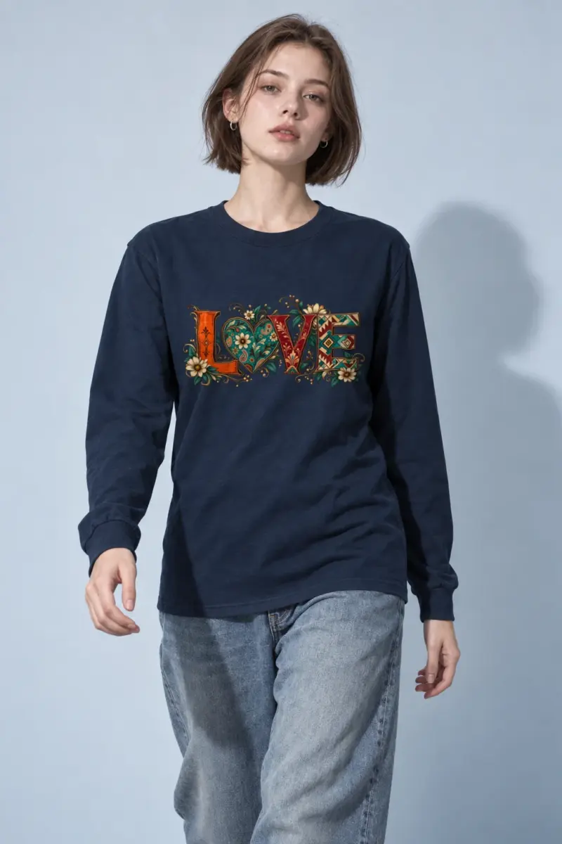 "Ornate Love Heart" Unisex Longsleeve T-shirt