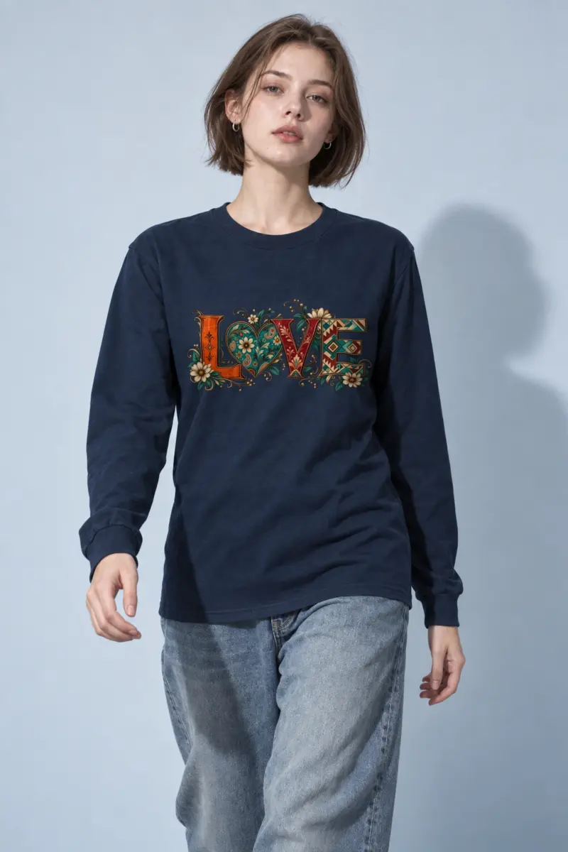 "Ornate Love Heart" Unisex Longsleeve T-shirt