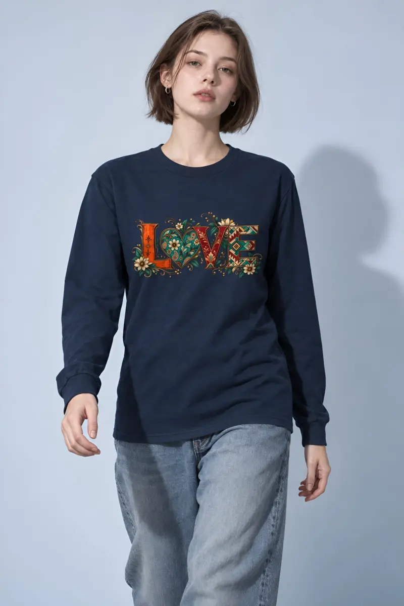 "Ornate Love Heart" Unisex Longsleeve T-shirt