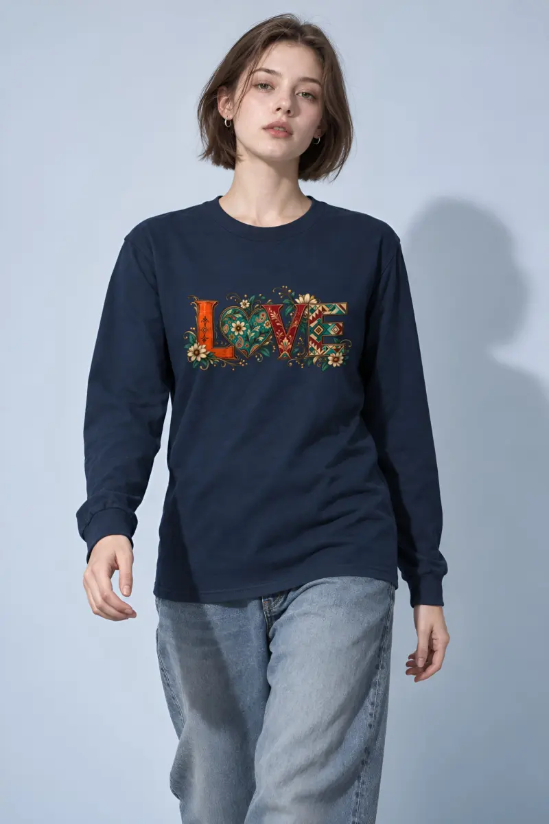 "Ornate Love Heart" Unisex Longsleeve T-shirt