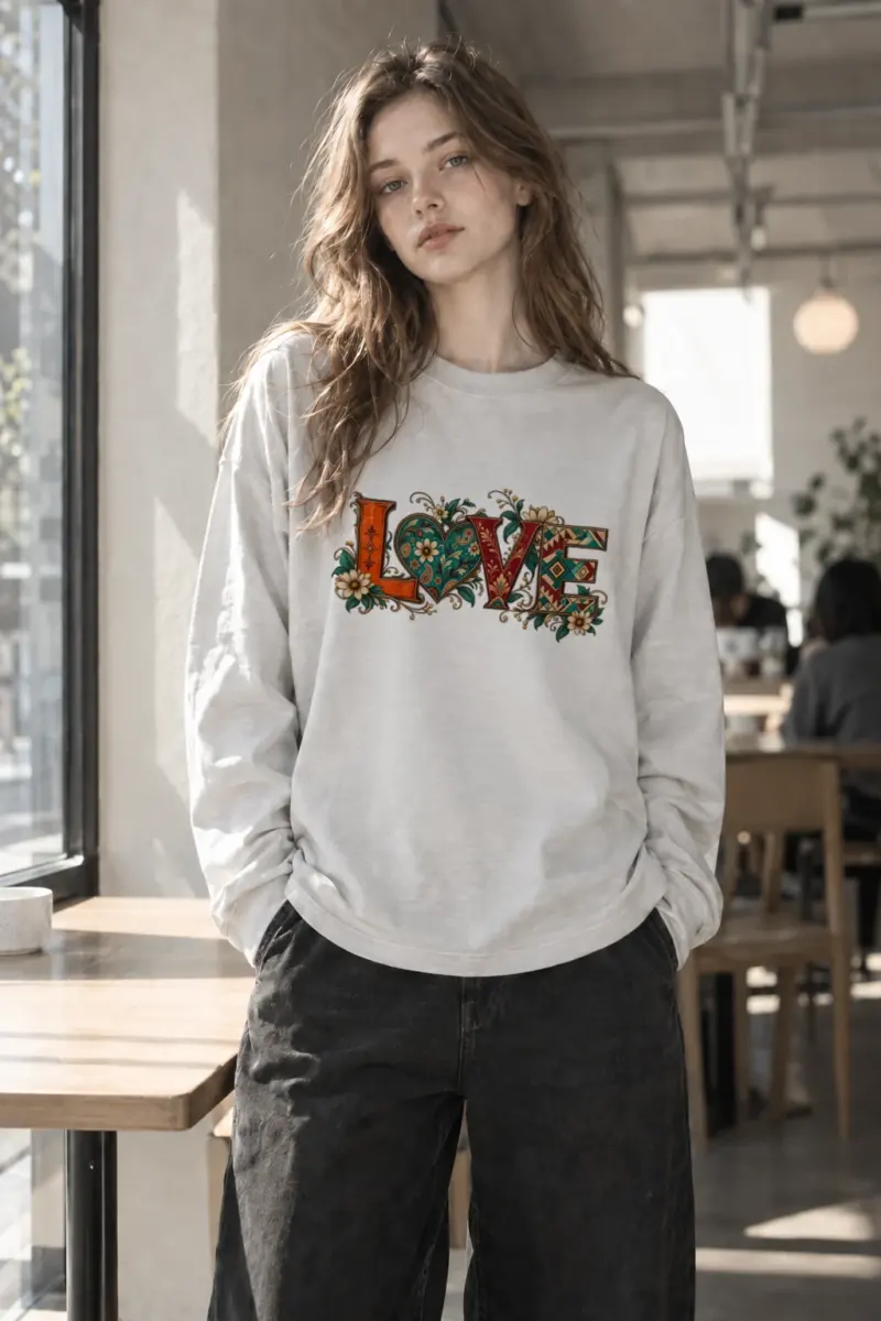 "Ornate Love Heart" Unisex Longsleeve T-shirt | Gildan 2400
