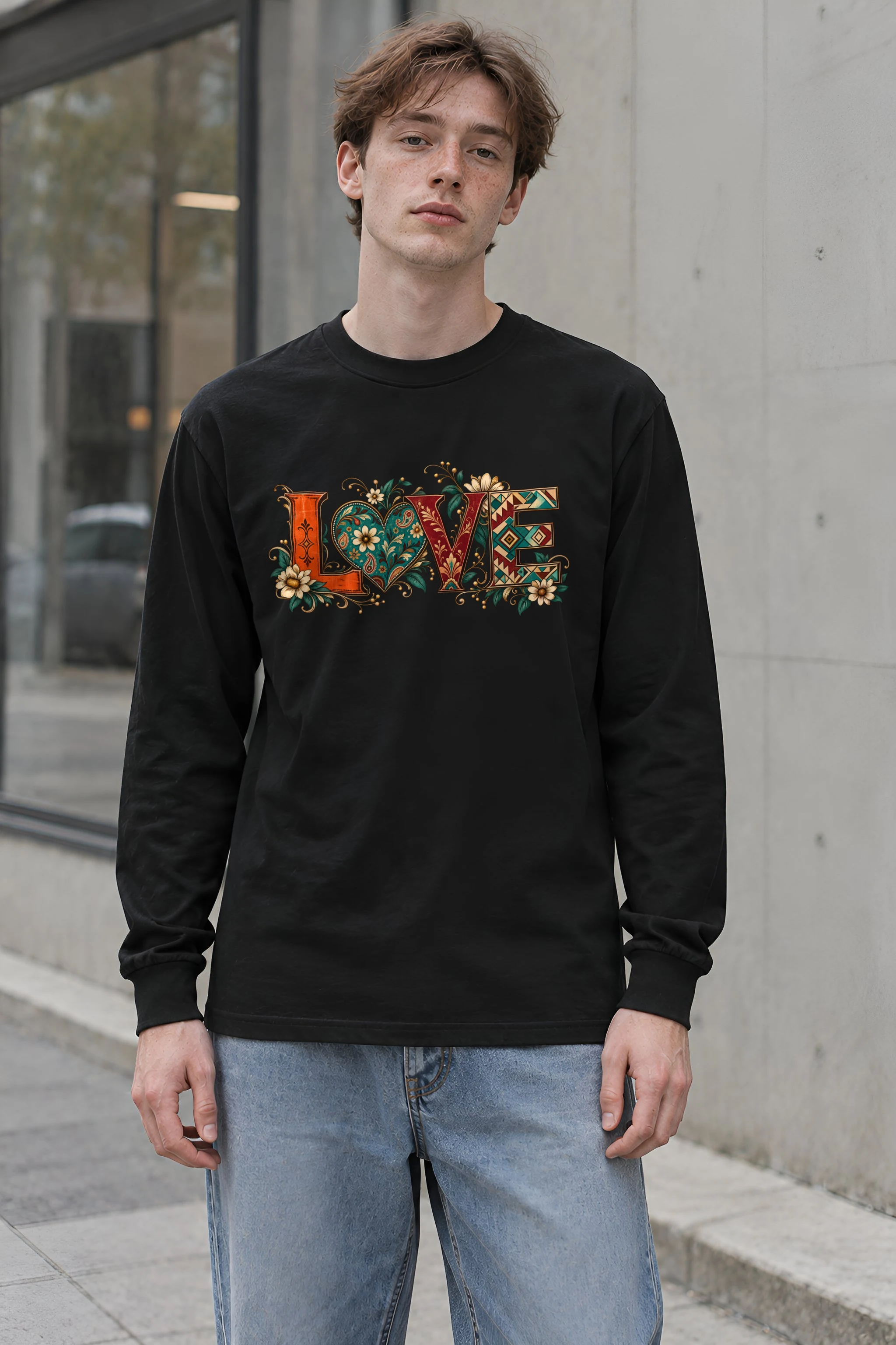 "Ornate Love Heart" Unisex Longsleeve T-shirt