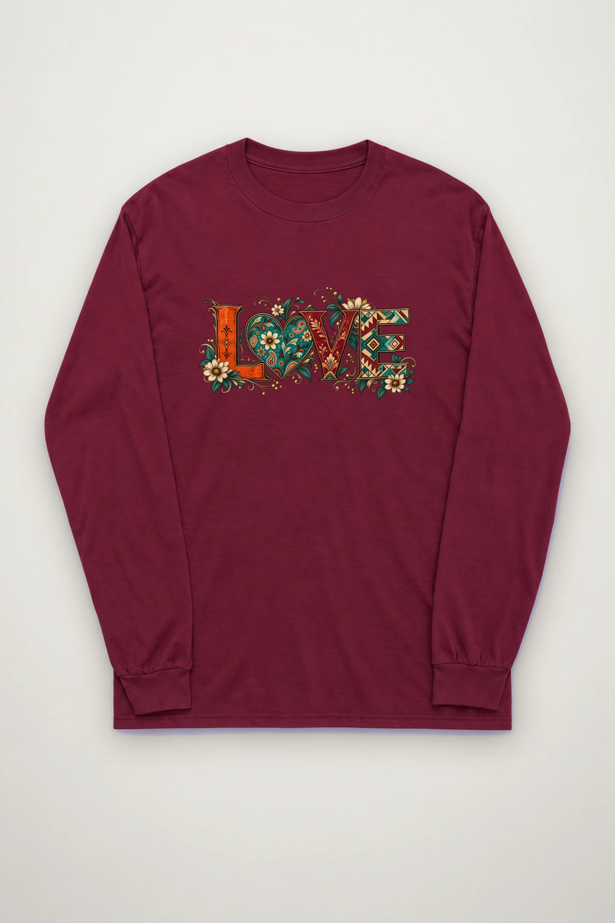 "Ornate Love Heart" Unisex Longsleeve T-shirt