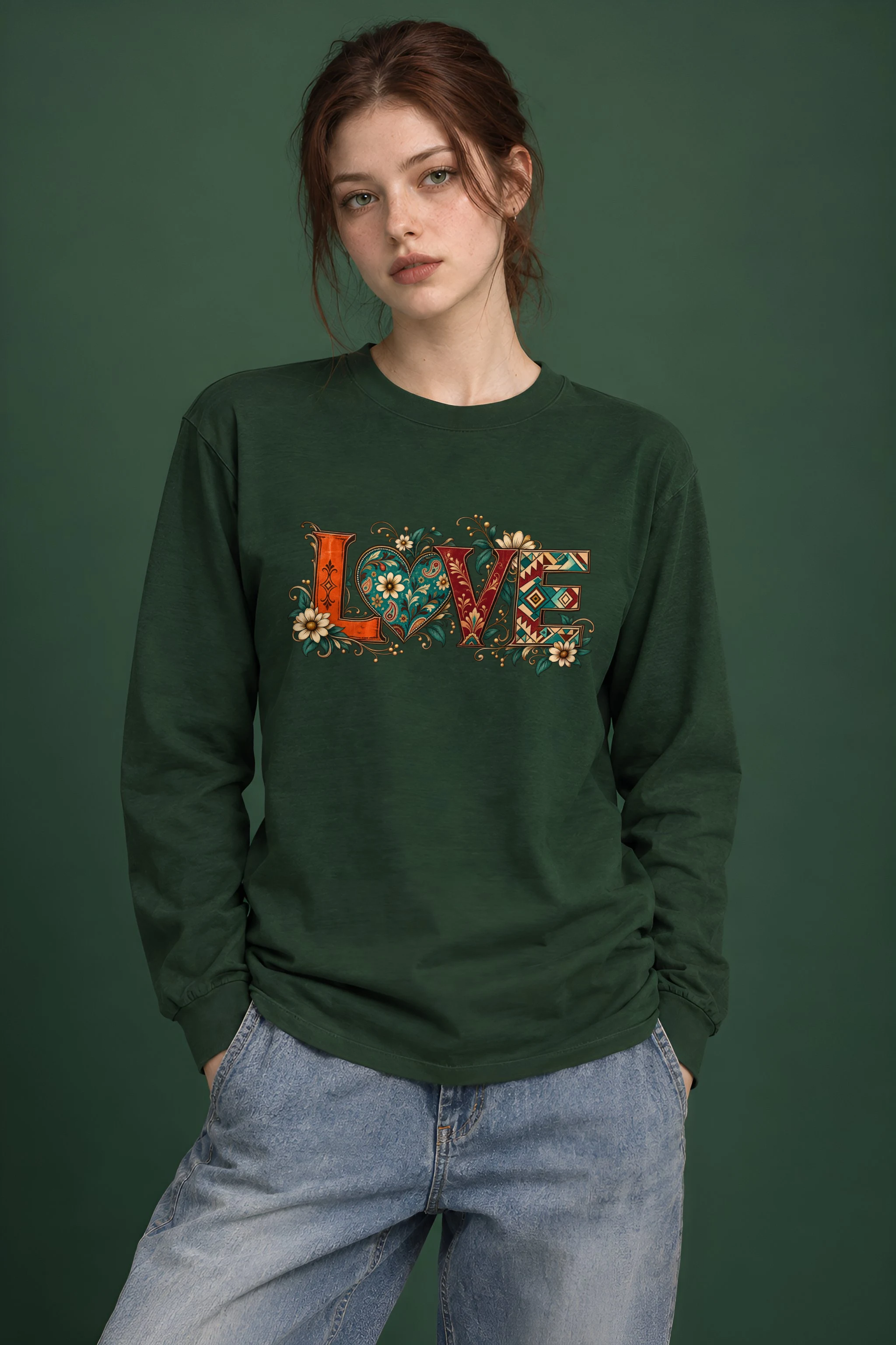 "Ornate Love Heart" Unisex Longsleeve T-shirt