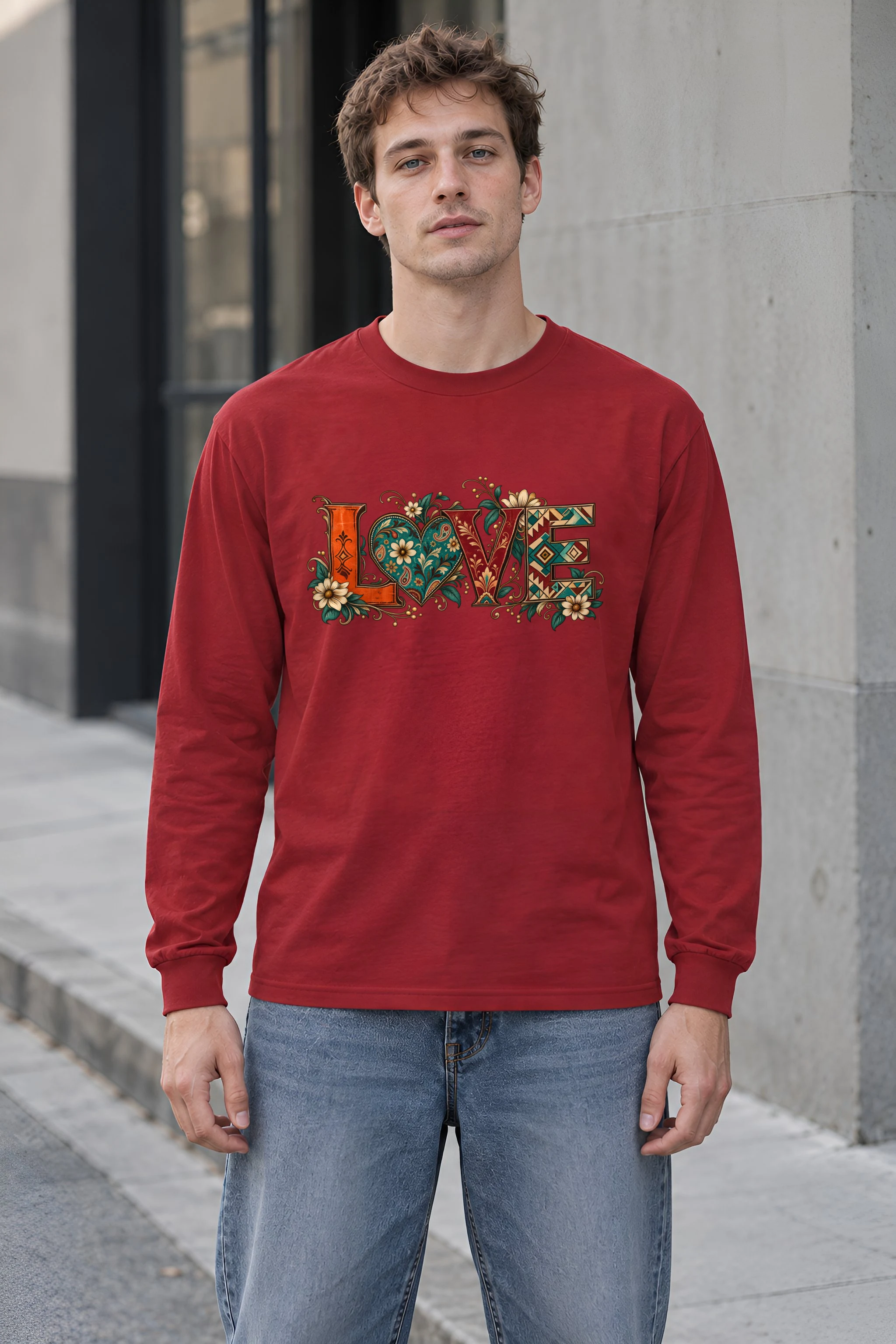 "Ornate Love Heart" Unisex Longsleeve T-shirt