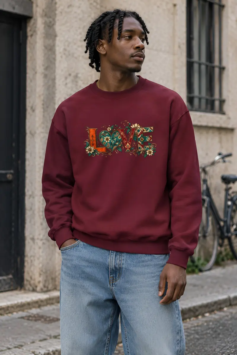 "Ornate Love" Heavy Blend Unisex Crewneck Sweatshirt