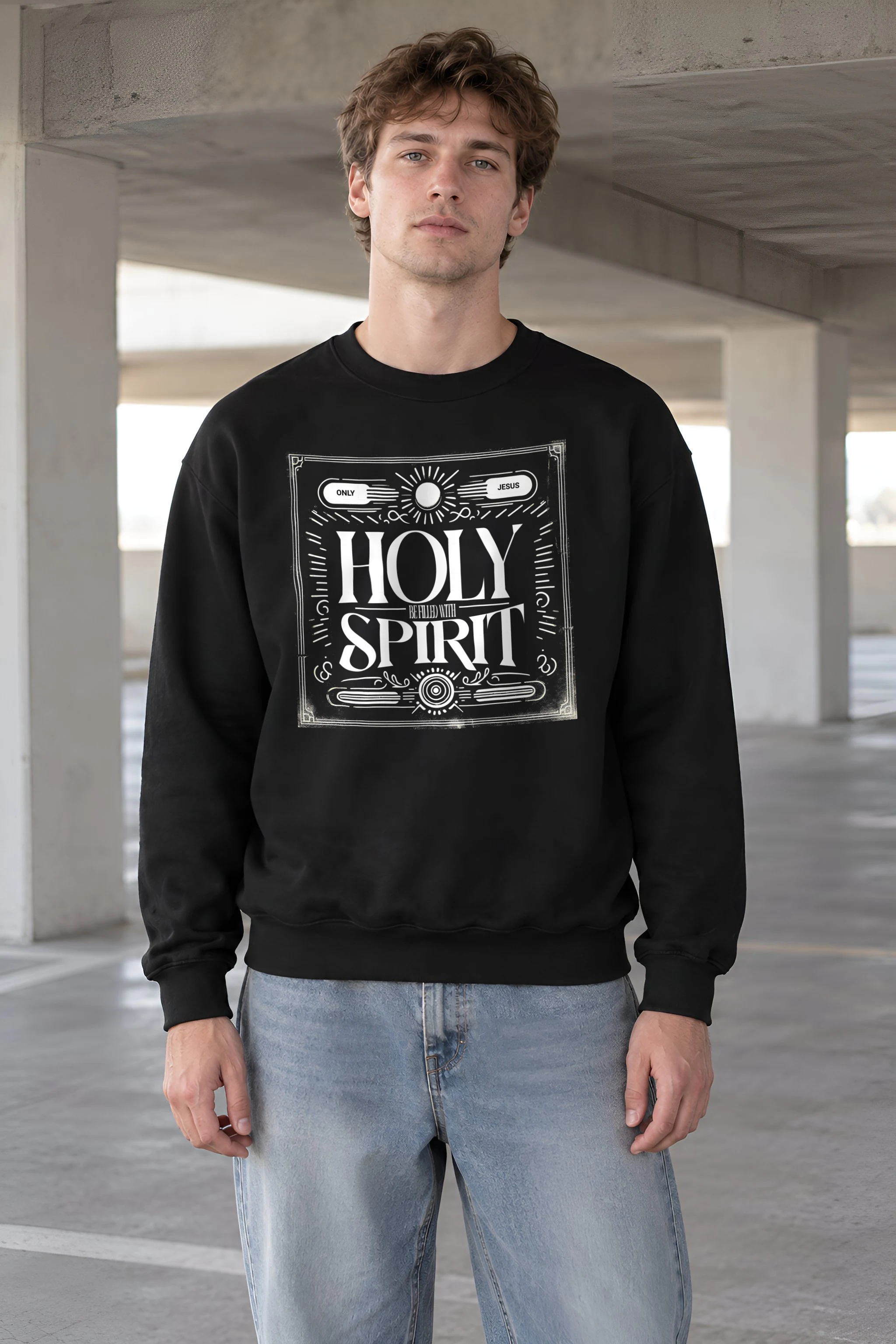 "Ornate Spirit Lettering" 1 Crewneck Sweatshirt