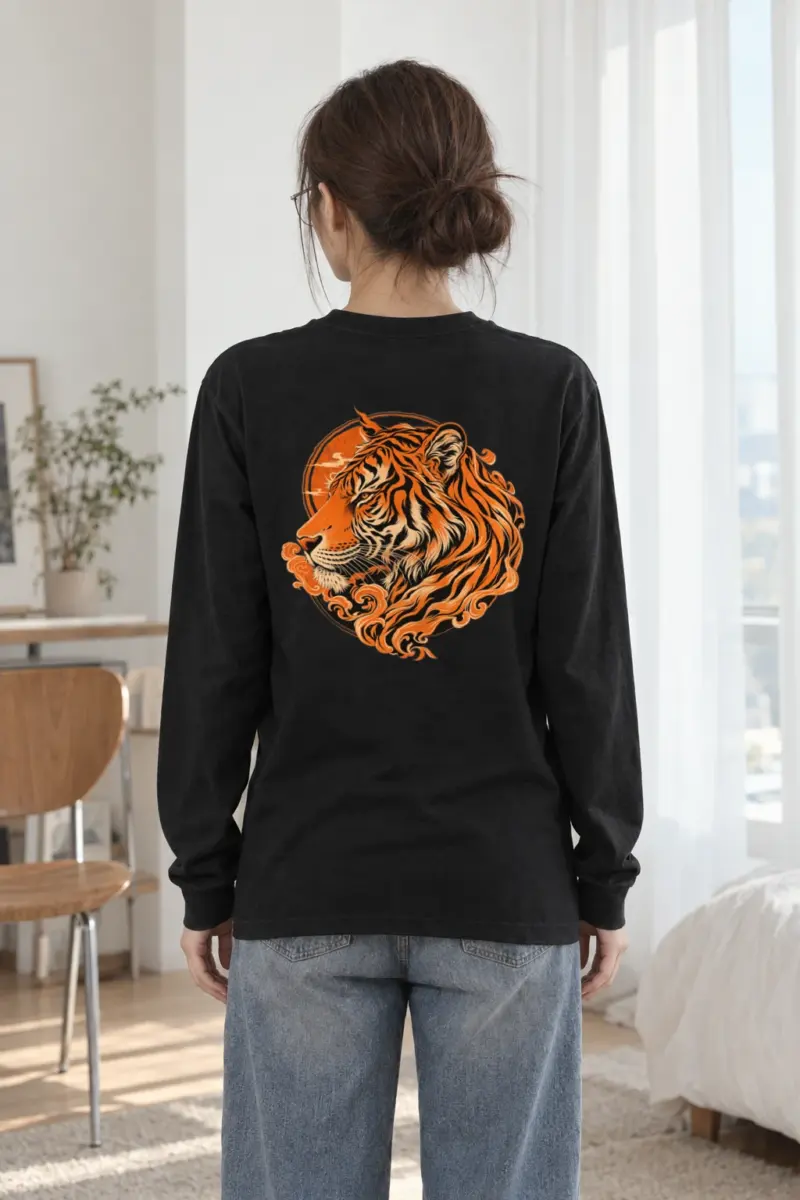 "Ornate Tiger Profile" Unisex Longsleeve T-shirt