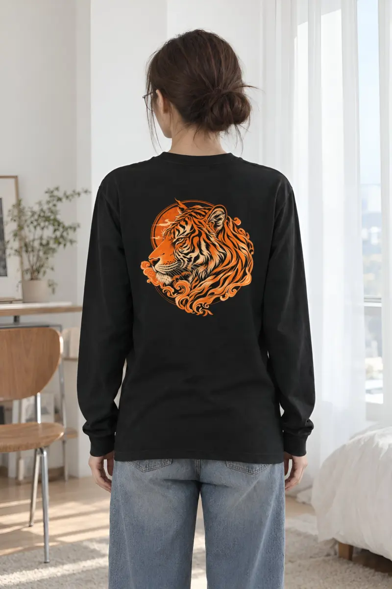 "Ornate Tiger Profile" Unisex Longsleeve T-shirt