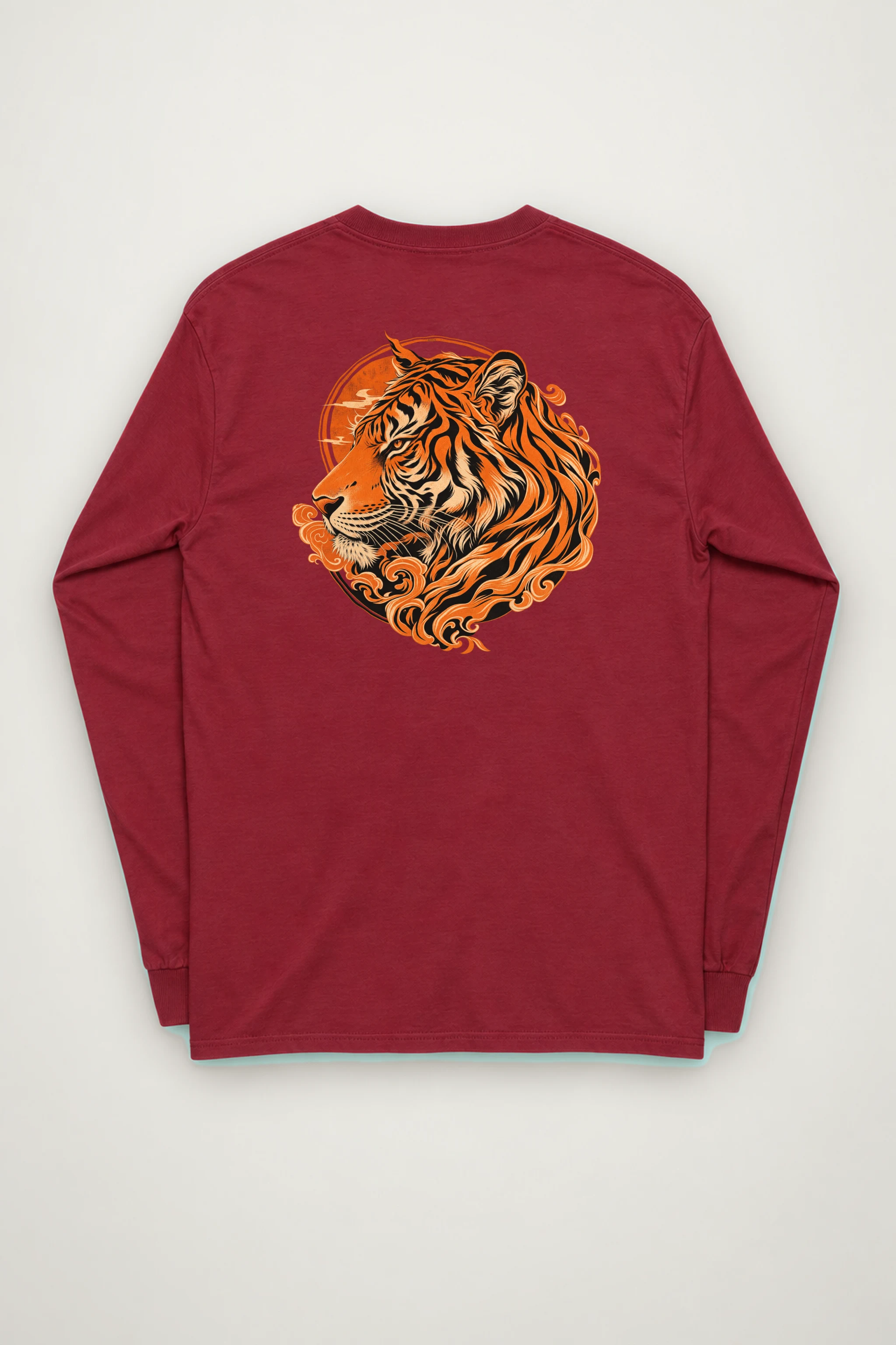 "Ornate Tiger Profile" Unisex Longsleeve T-shirt