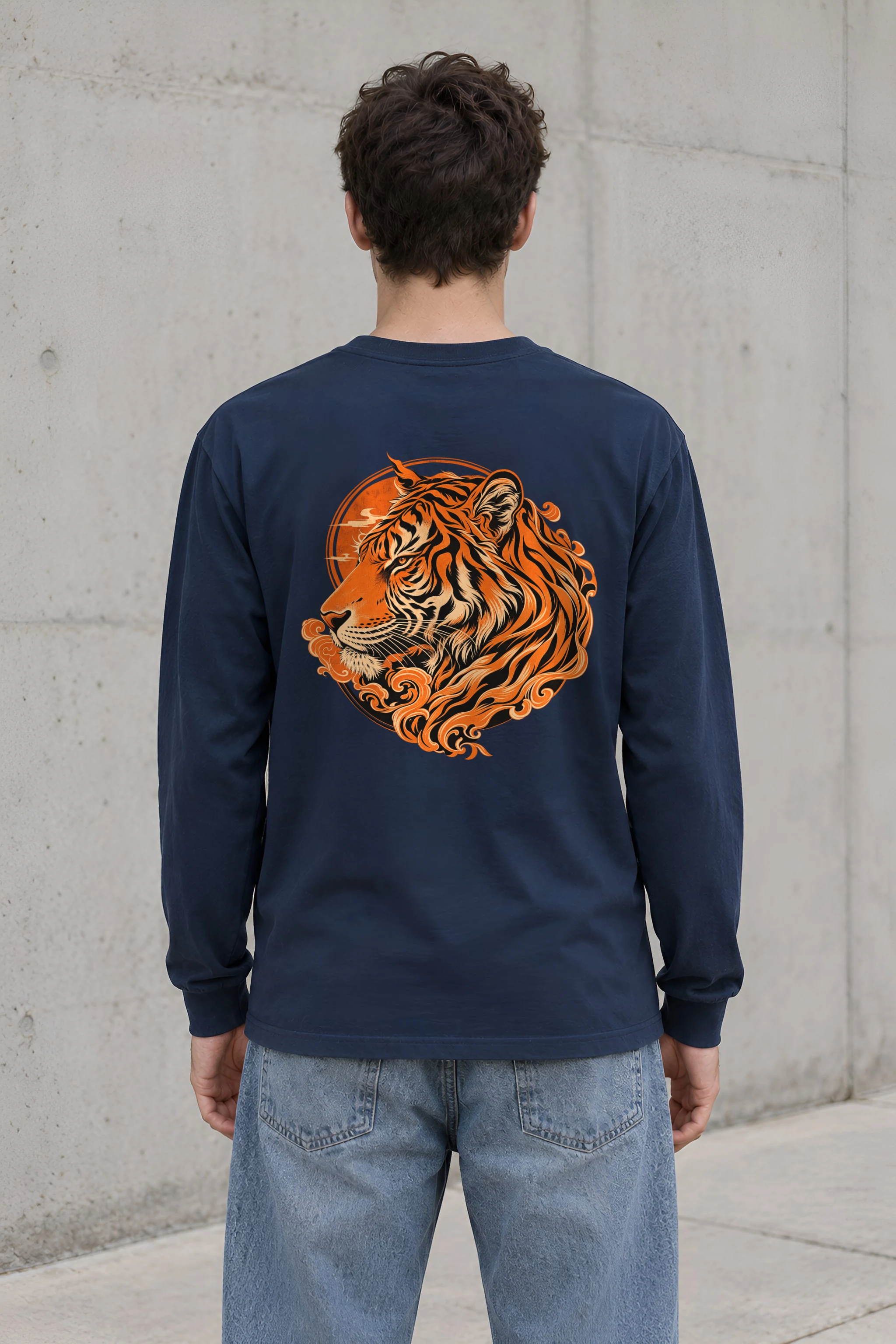 "Ornate Tiger Profile" Unisex Longsleeve T-shirt
