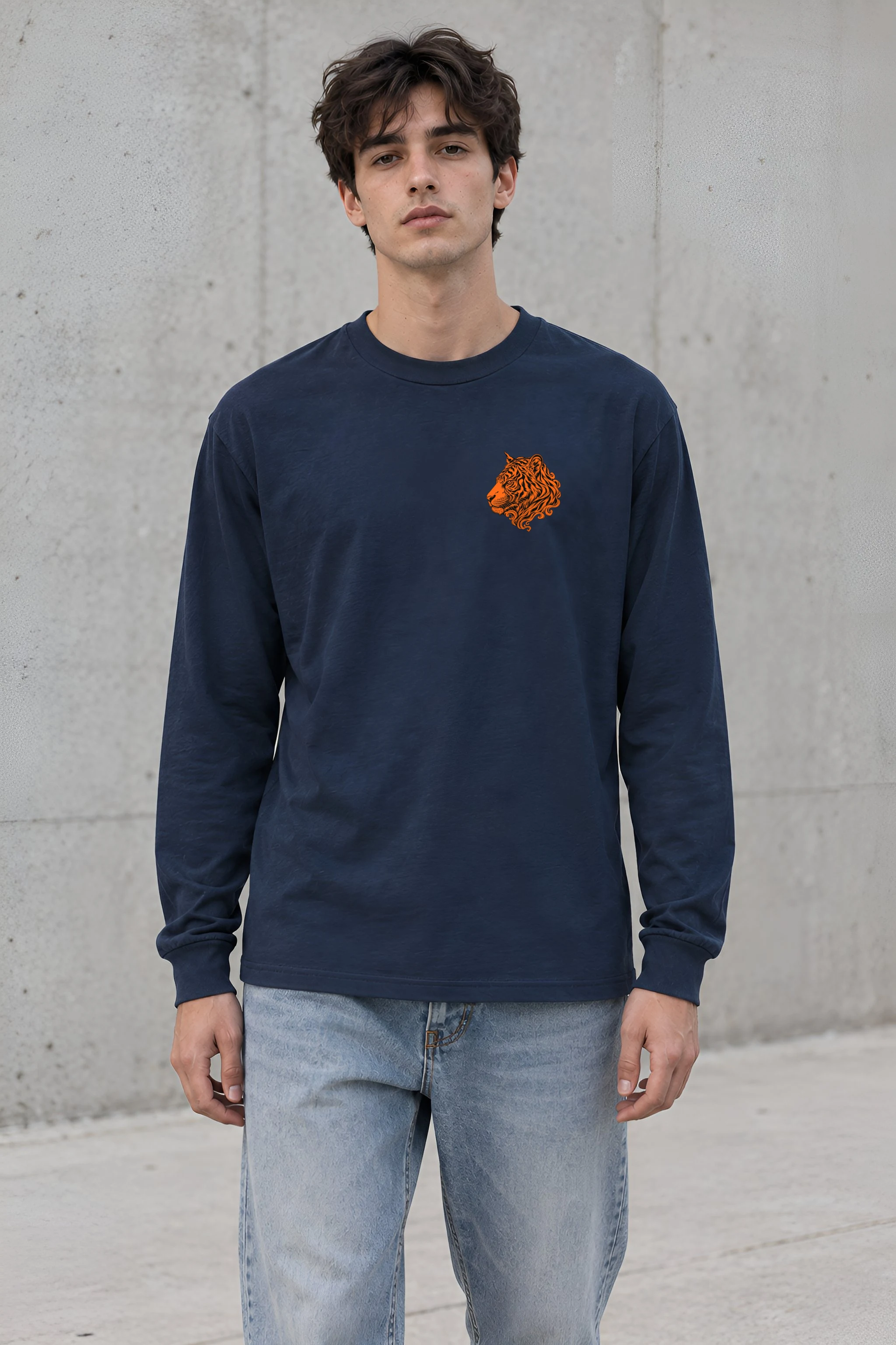 "Ornate Tiger Profile" Unisex Longsleeve T-shirt