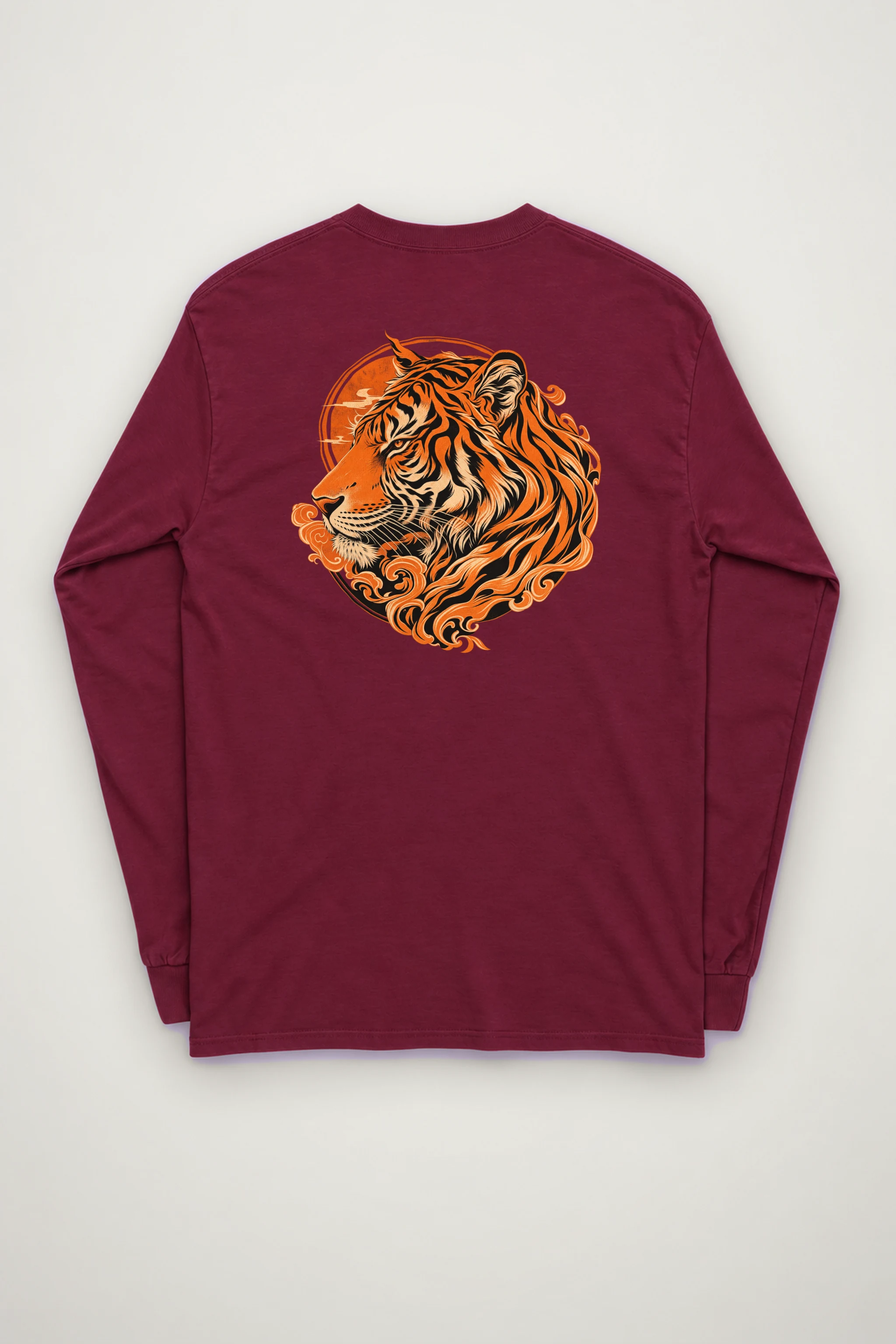 "Ornate Tiger Profile" Unisex Longsleeve T-shirt