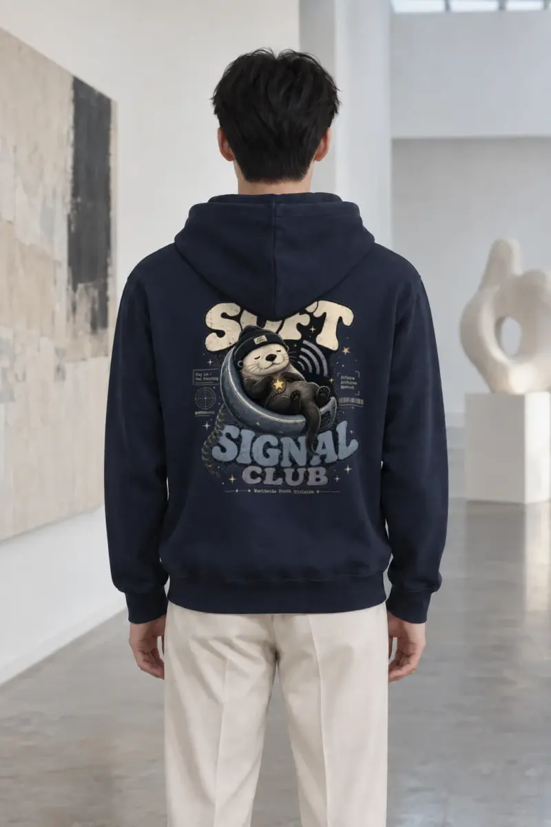 "Otter With Headphones" Heavy Blend Unisex Pullover Hoodie | Gildan 18500