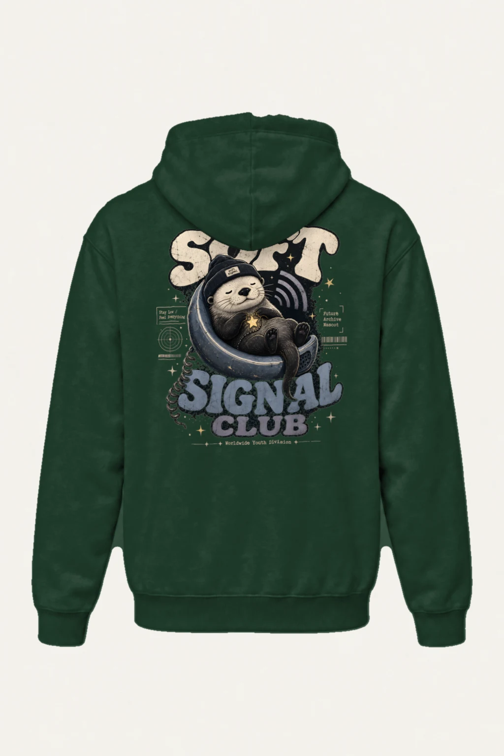 "Otter With Headphones" Heavy Blend Unisex Pullover Hoodie | Gildan 18500