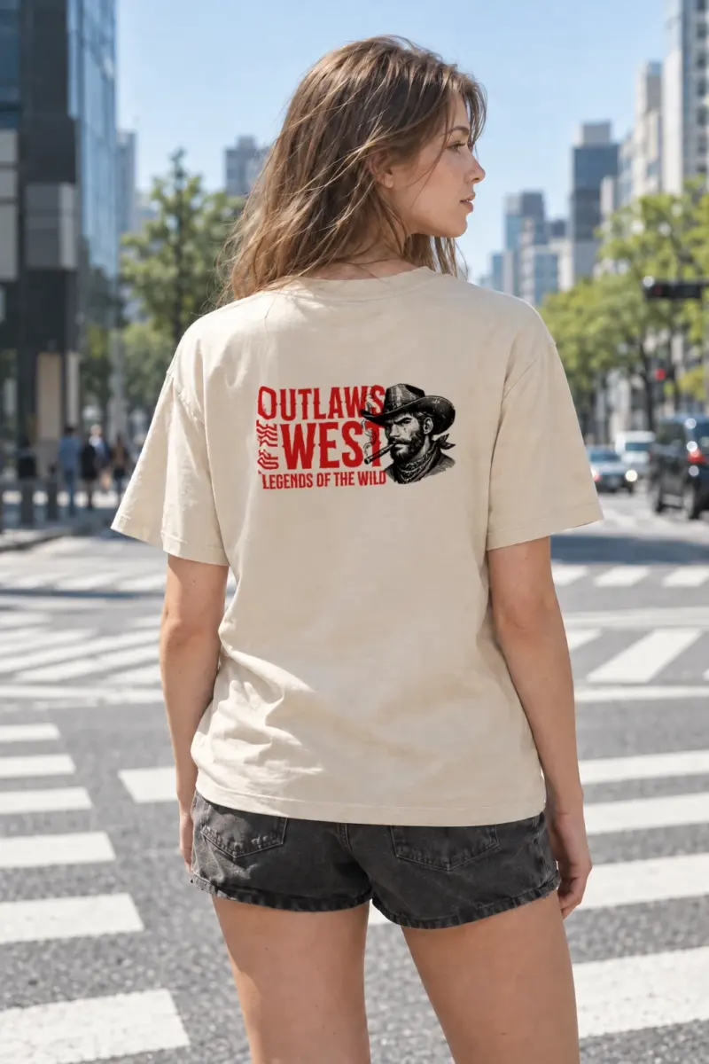 “Outlaws of the West” Heavyweight Unisex Crewneck T-shirt | Gildan 5000