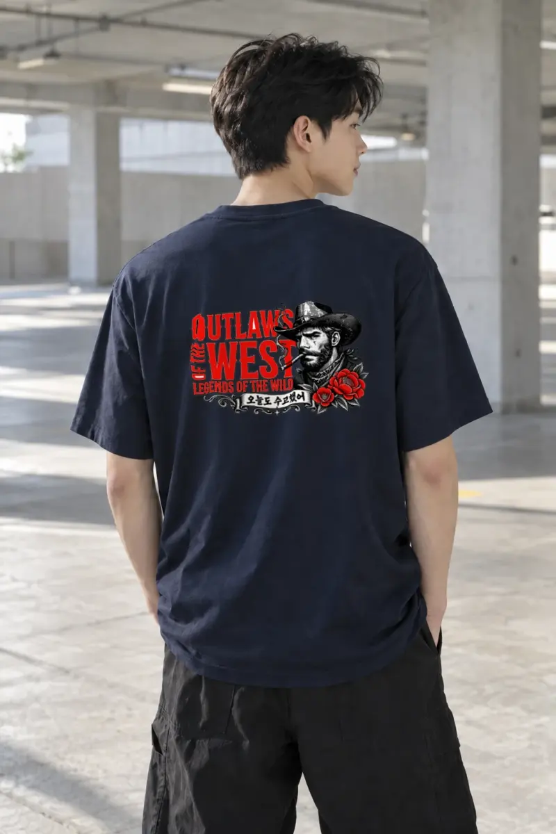 "Outlaws Of The West" Heavyweight Unisex Crewneck T-shirt | Gildan 5000