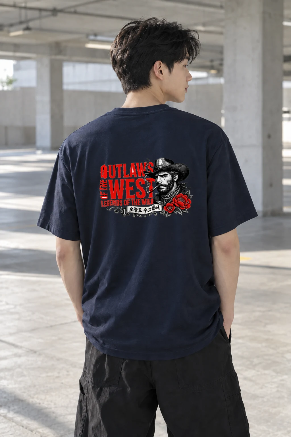 "Outlaws Of The West" Heavyweight Unisex Crewneck T-shirt | Gildan 5000
