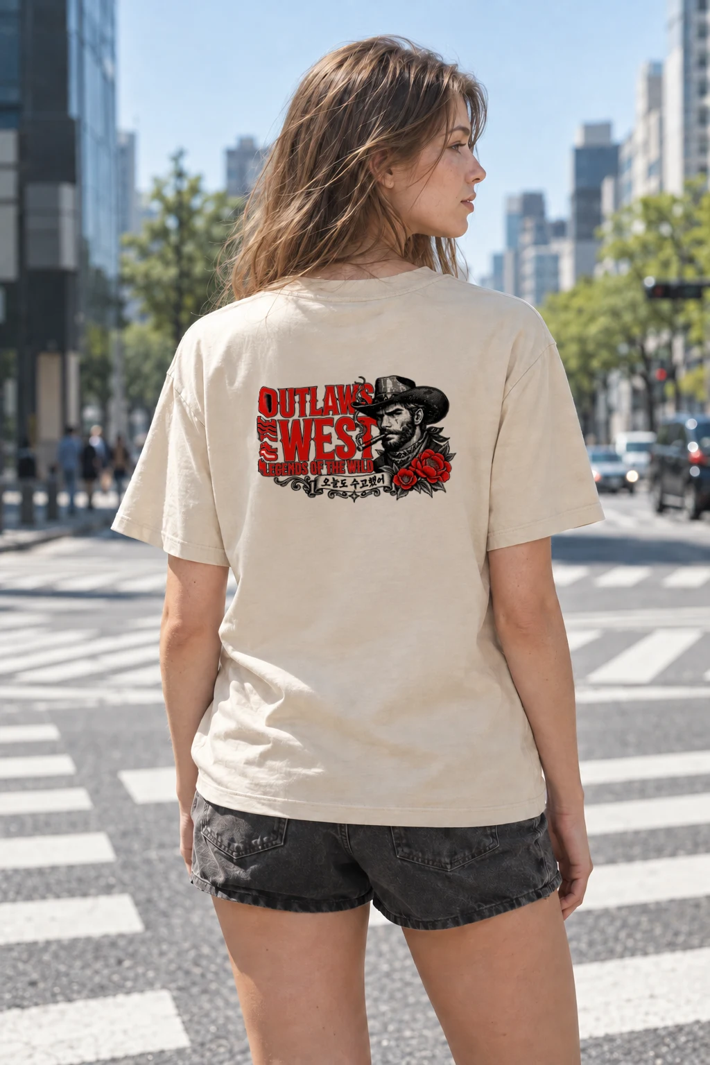 "Outlaws Of The West" Heavyweight Unisex Crewneck T-shirt | Gildan 5000