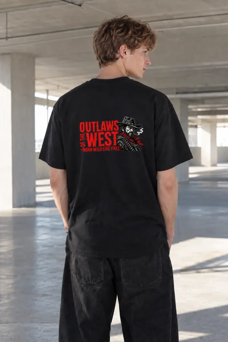 "Outlaws Of The West" Heavyweight Unisex Crewneck T-shirt | Gildan 5000