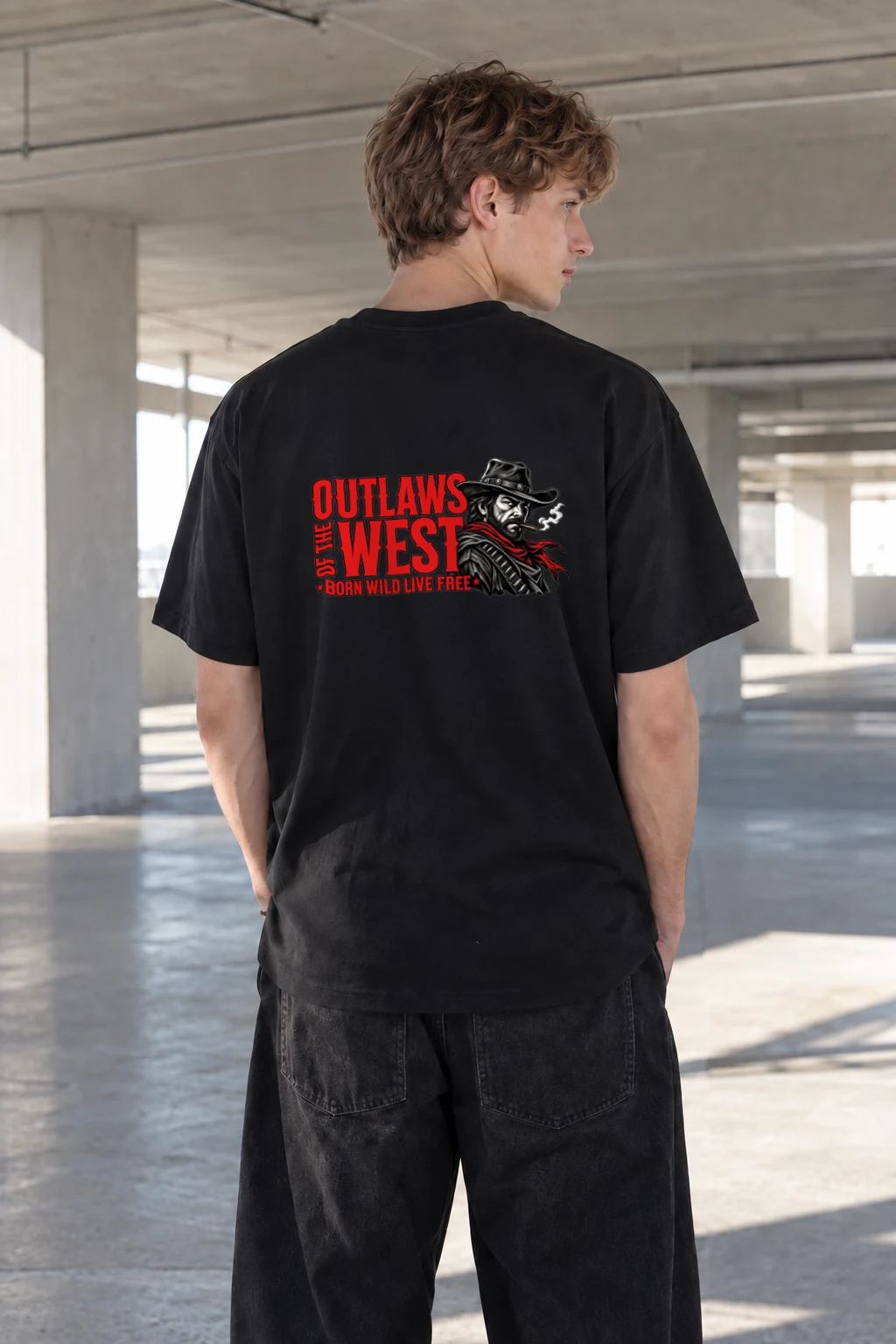 "Outlaws Of The West" Heavyweight Unisex Crewneck T-shirt | Gildan 5000