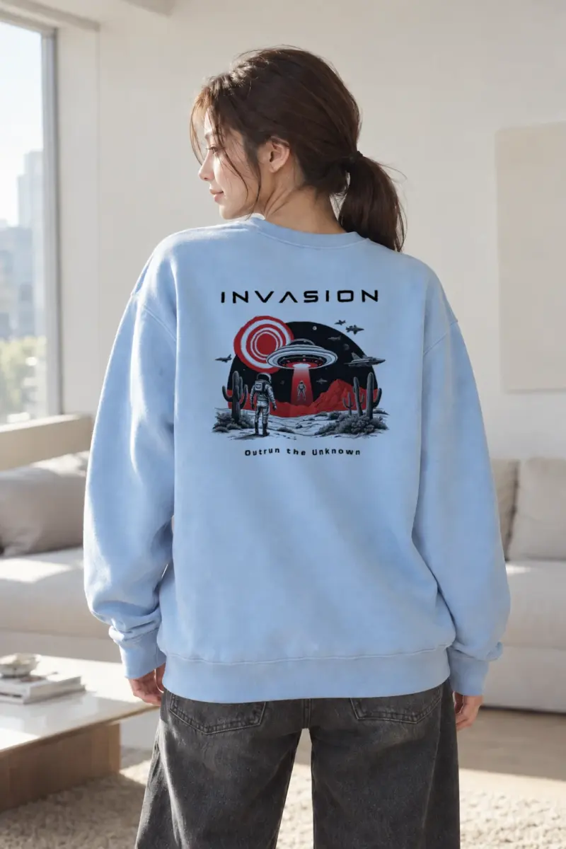 “Outrun The Unknown” Heavy Blend Unisex Crewneck Sweatshirt | Gildan 18000
