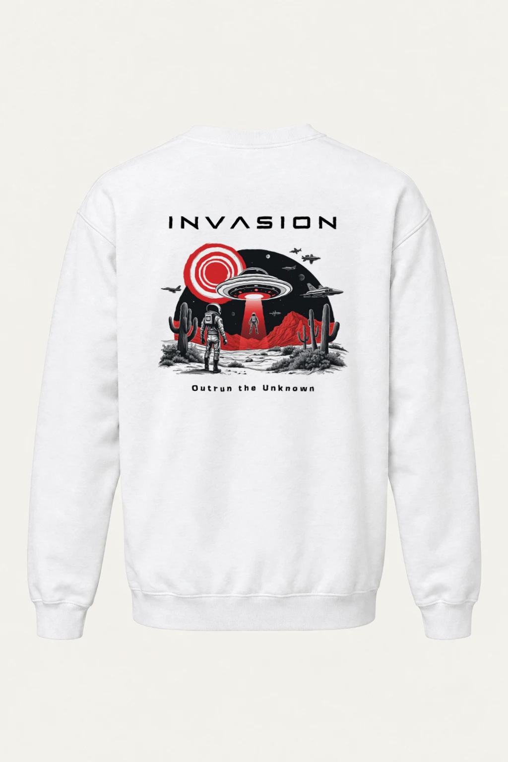"Outrun The Unknown" Heavy Blend Unisex Crewneck Sweatshirt | Gildan 18000