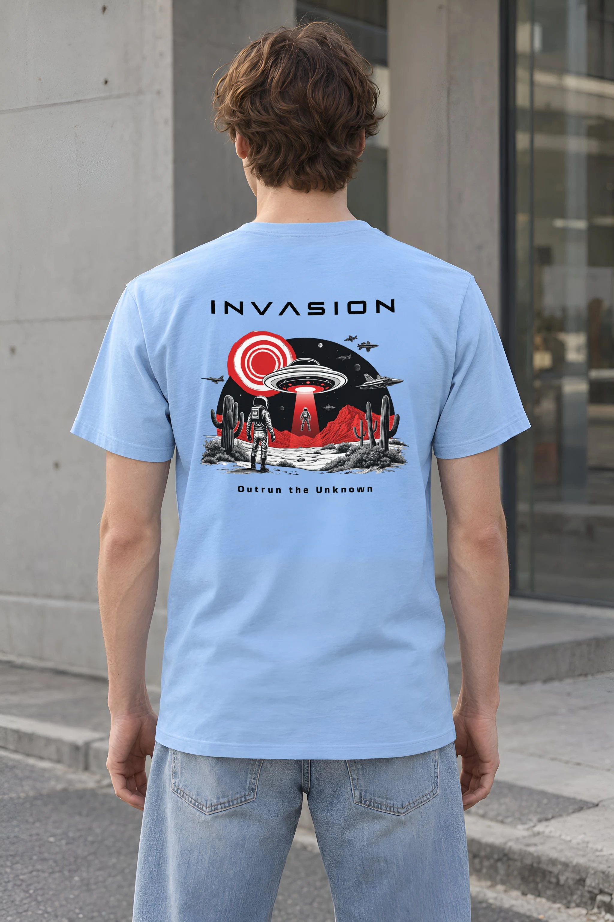 "Outrun The Unknown" Heavyweight Unisex Crewneck T-shirt