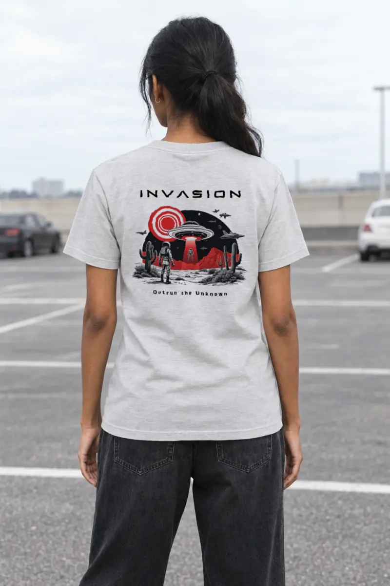 "Outrun The Unknown" Heavyweight Unisex Crewneck T-shirt | Gildan 5000