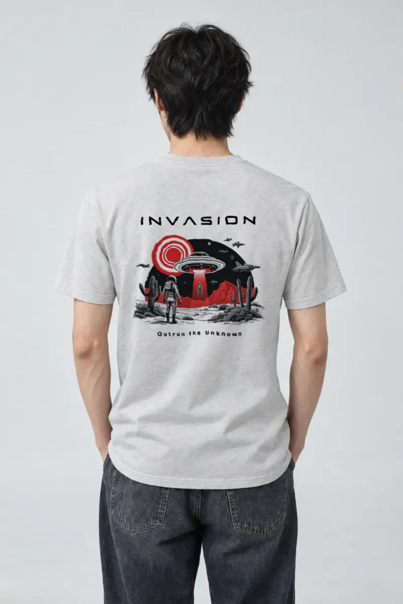 "Outrun The Unknown" Heavyweight Unisex Crewneck T-shirt | Gildan 5000