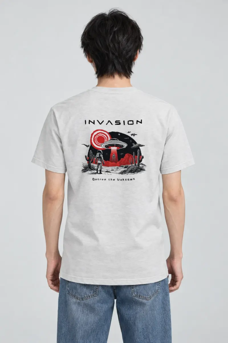 "Outrun The Unknown" Heavyweight Unisex Crewneck T-shirt