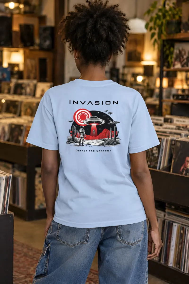 "Outrun The Unknown" Heavyweight Unisex Crewneck T-shirt