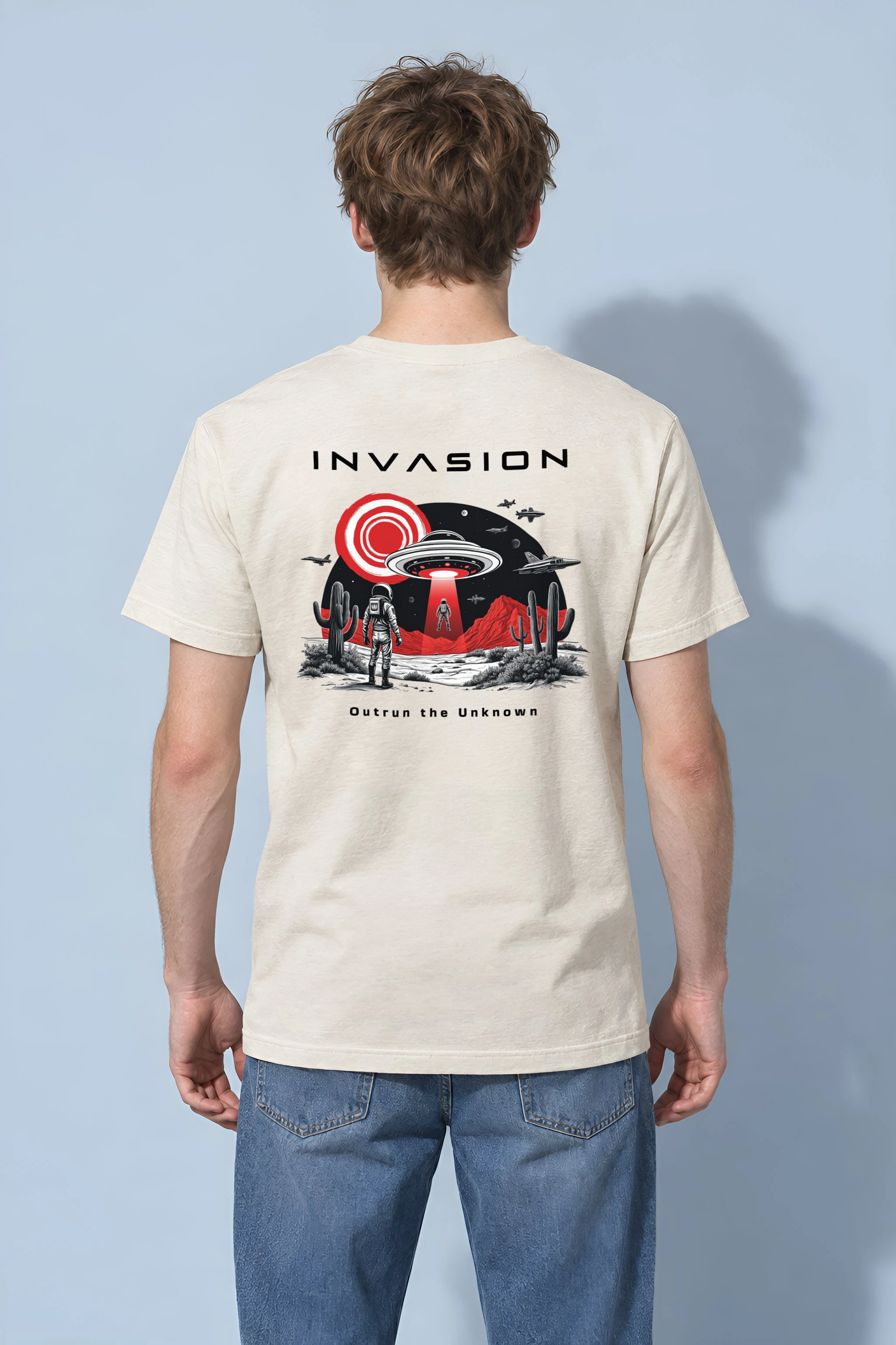 "Outrun The Unknown" Heavyweight Unisex Crewneck T-shirt