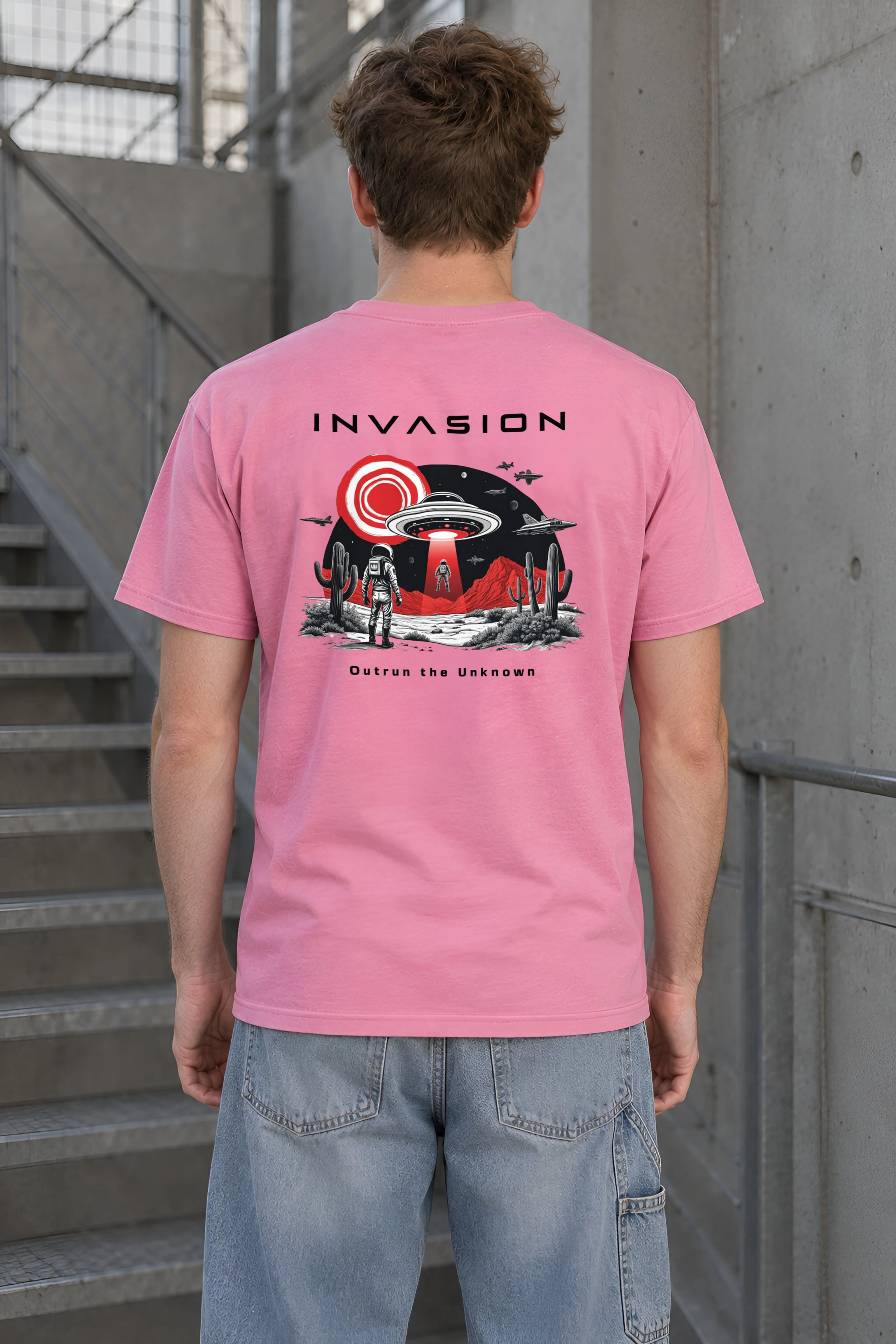 "Outrun The Unknown" Heavyweight Unisex Crewneck T-shirt