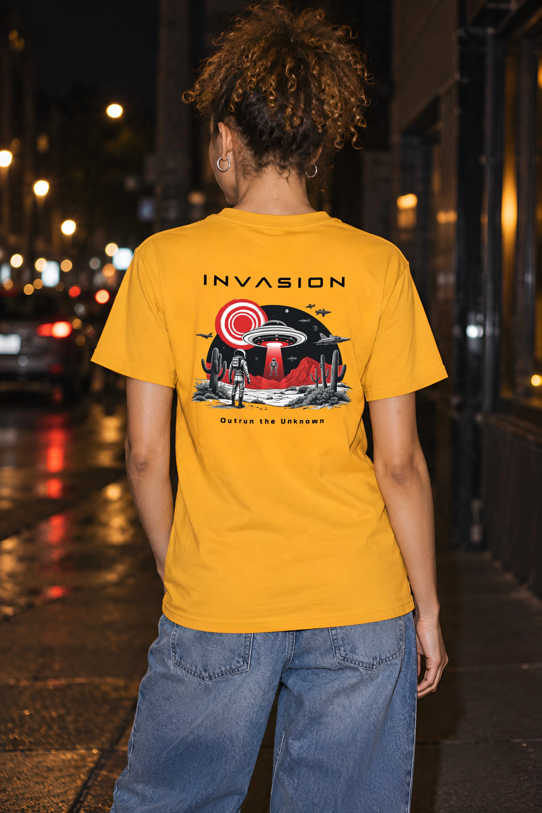 "Outrun The Unknown" Heavyweight Unisex Crewneck T-shirt