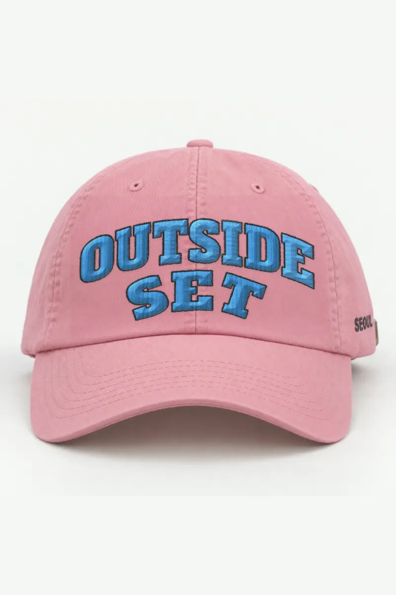 "Outside Set" Classic Dad Hat · Embroidered — pink/cap-front
