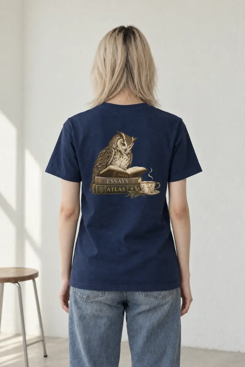 "Owl's Reading Hour" Heavyweight Unisex Crewneck T-shirt