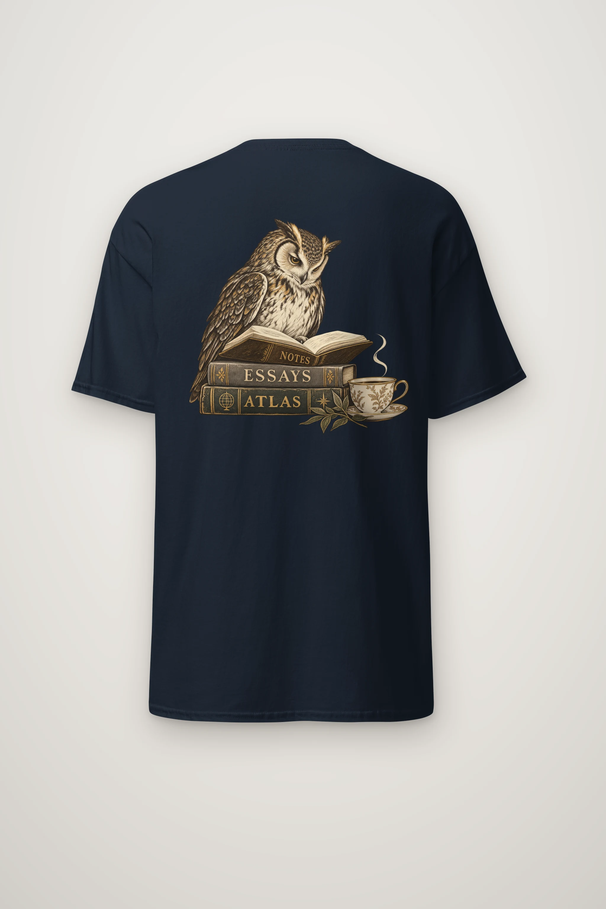 "Owl's Reading Hour" Heavyweight Unisex Crewneck T-shirt